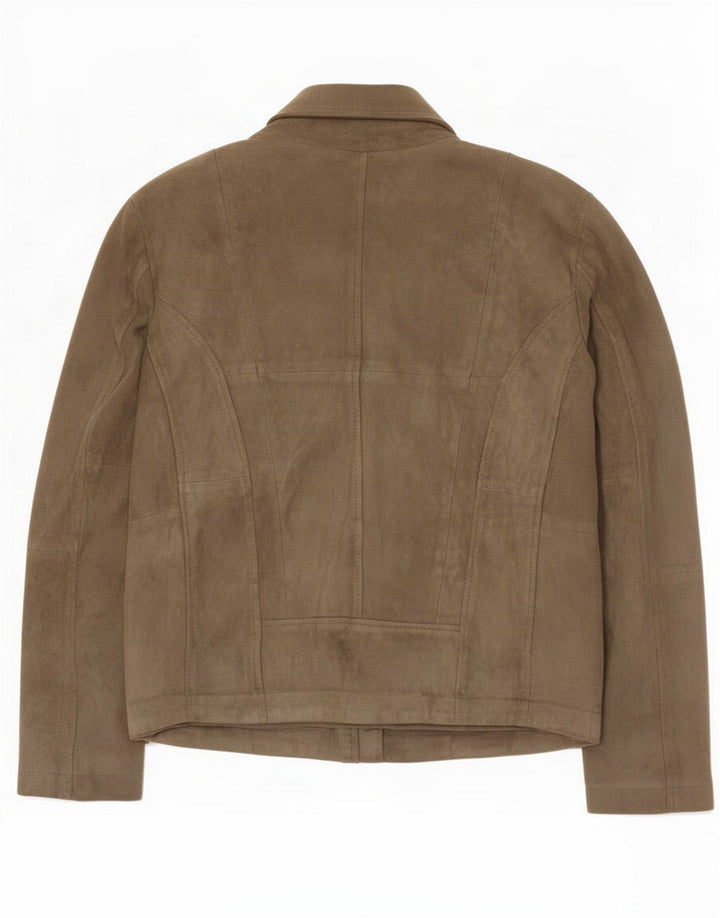 Giorgio Brato Veste de motard en daim pour homme IT 48 Cuir vert moyen