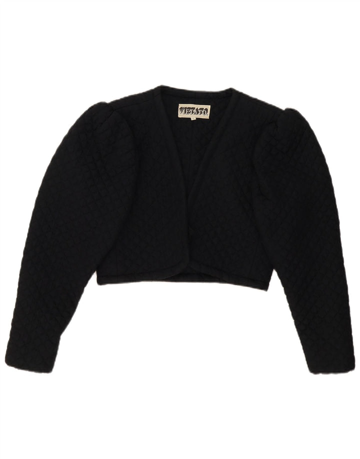 vintage Womens Crop Bolero Jacket UK 8 Petit Noir