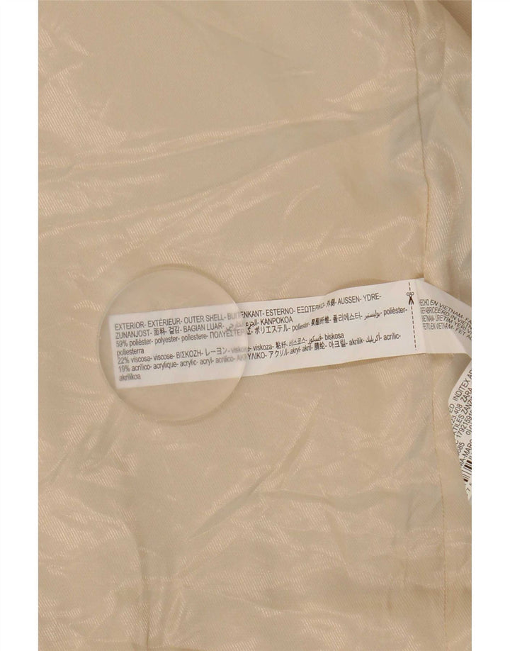 Zara Manteau surdimensionné pour femme UK 16 Large Beige Polyester