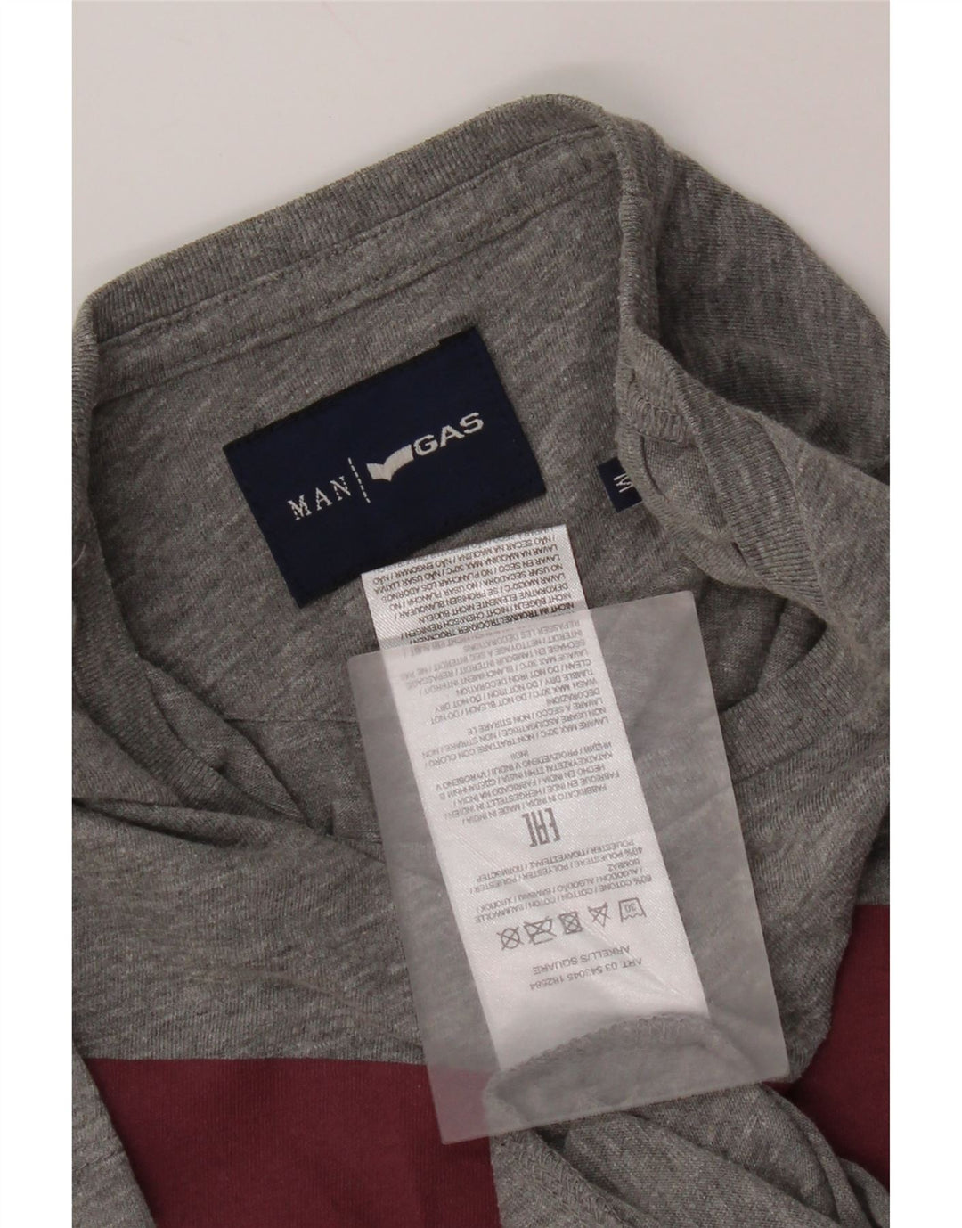 Gas T-Shirt Graphique Homme Gris Moyen Moucheté Coton