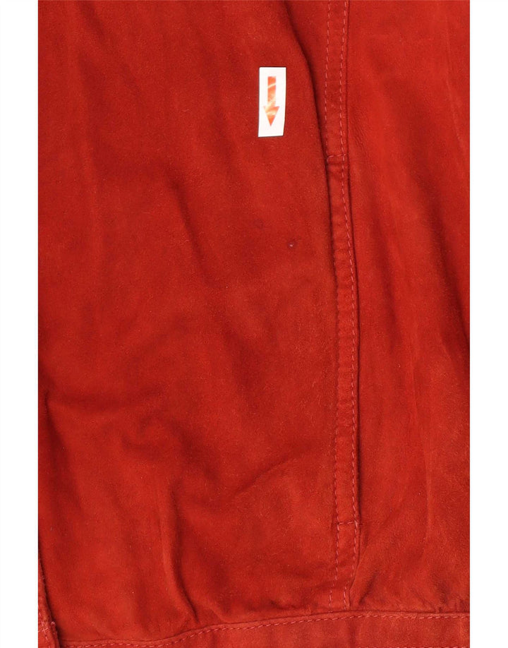 veste en daim surdimensionnée femme vintage IT 44 Cuir rouge moyen