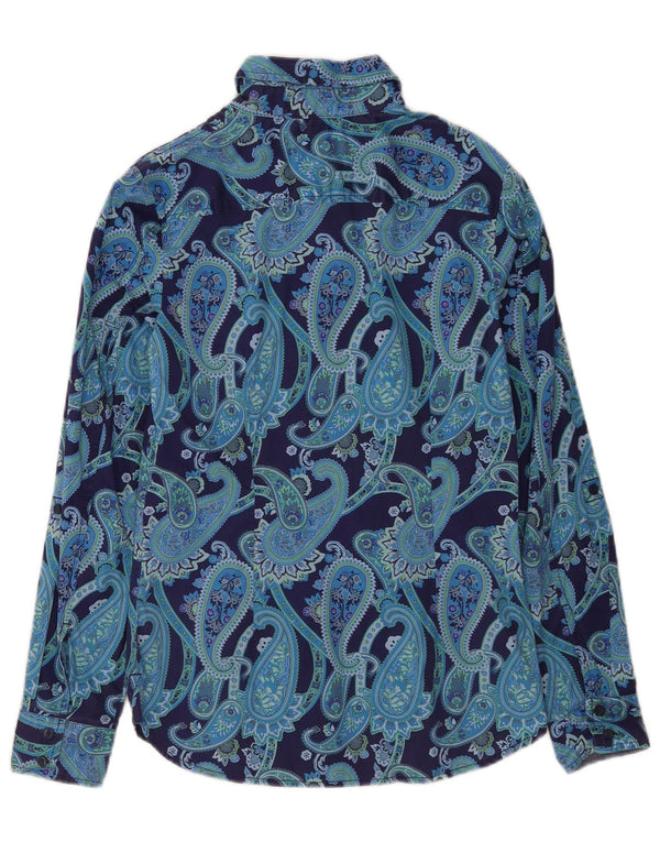 Tommy Hilfiger Chemise coupe classique pour femme UK 10 Petit Bleu Paisley Moderne