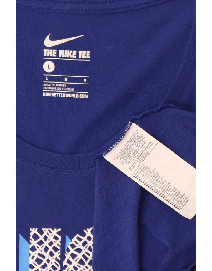 Nike T-shirt graphique pour homme en coton bleu Taille L