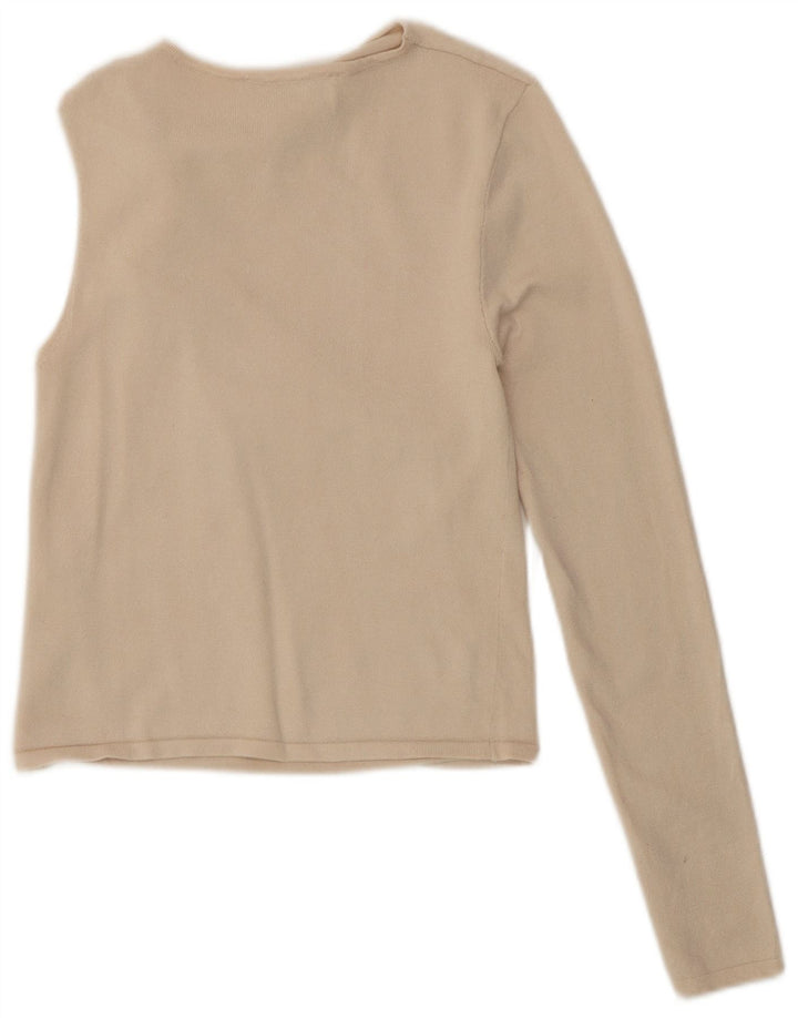 Zara Femmes Crop One Épaule Top UK 8 Small Beige Viscose