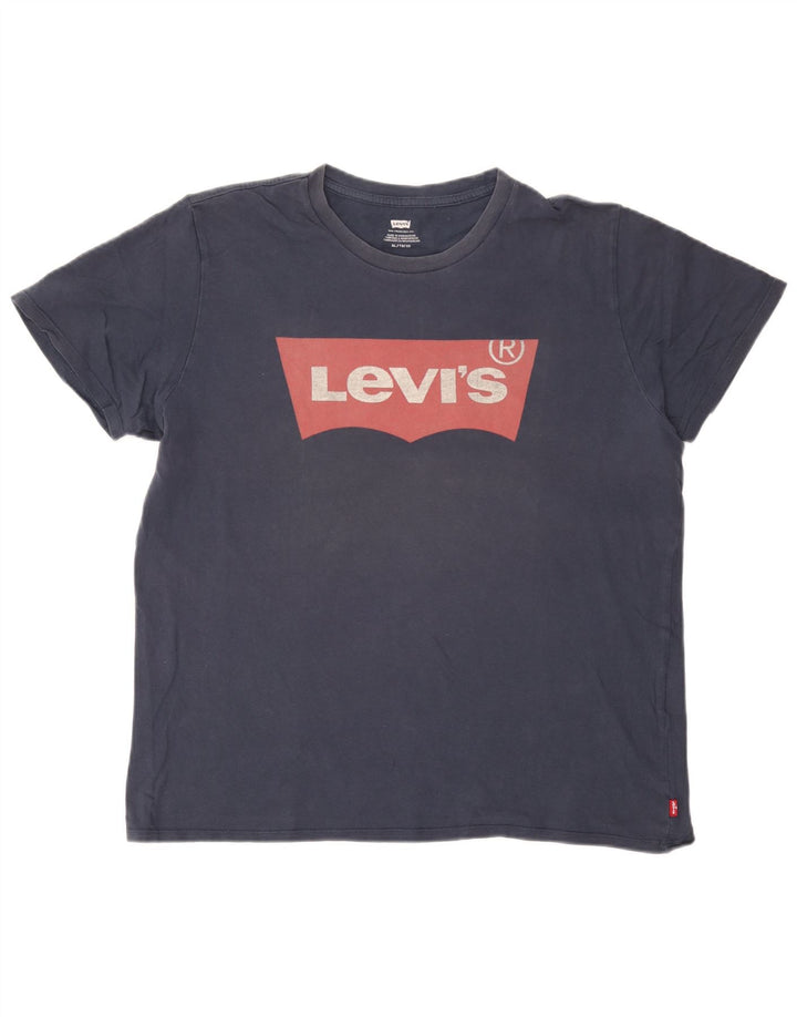 Levi's T-Shirt Graphique Top XL Homme Bleu Marine Coton