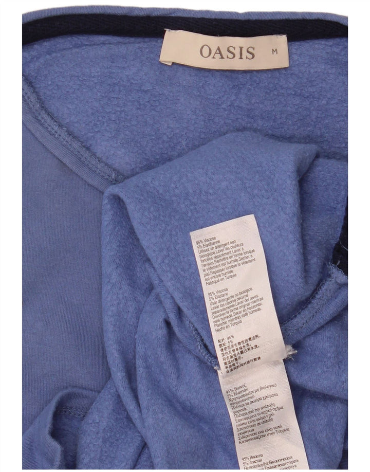 Oasis Sweat-shirt à motif abstrait pour femme UK 12 Bleu moyen Viscose