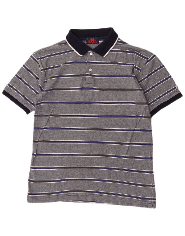 KAPPA Polo Rugby Homme Large Gris Rayé Coton