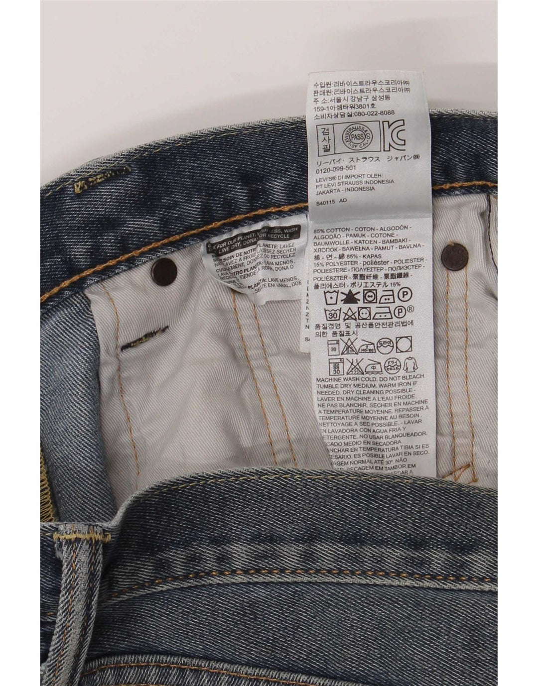 Levi's Jean Droit 522 Homme Bleu W30 L30 Coton