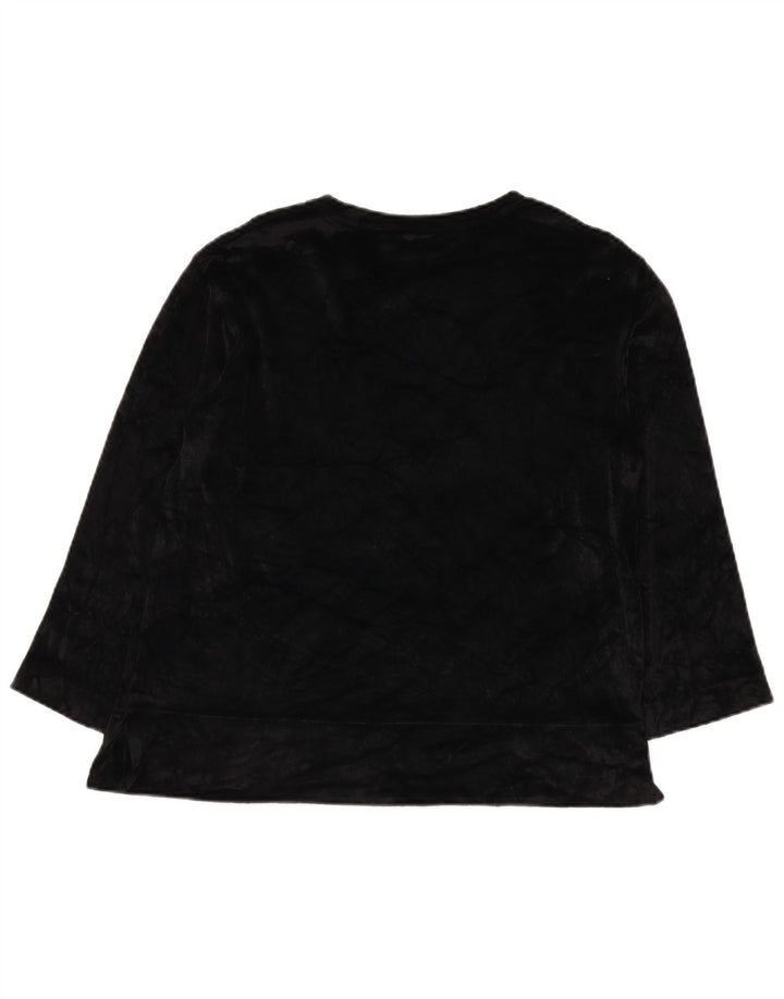 Max Mara Haut week-end en velours pour femme à manches 3/4 UK 16 Large Rayonne noire