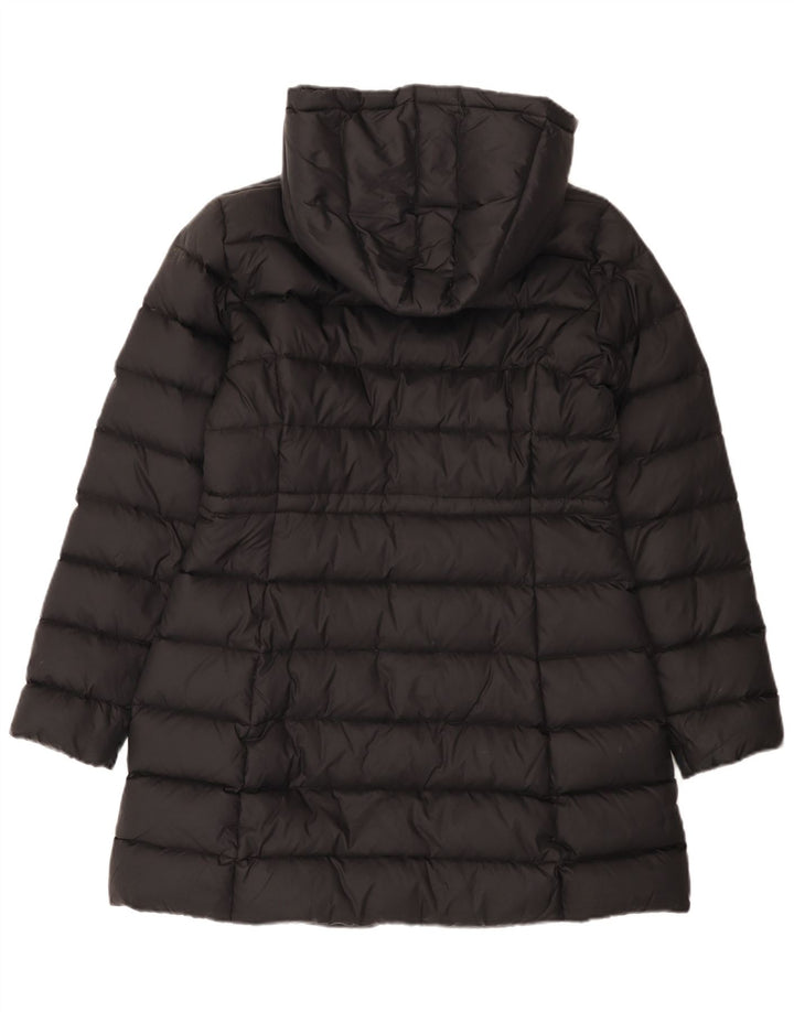 Benetton Manteau Rembourré À Capuche Pour Femme UK 44 Medium Noir Polyamide