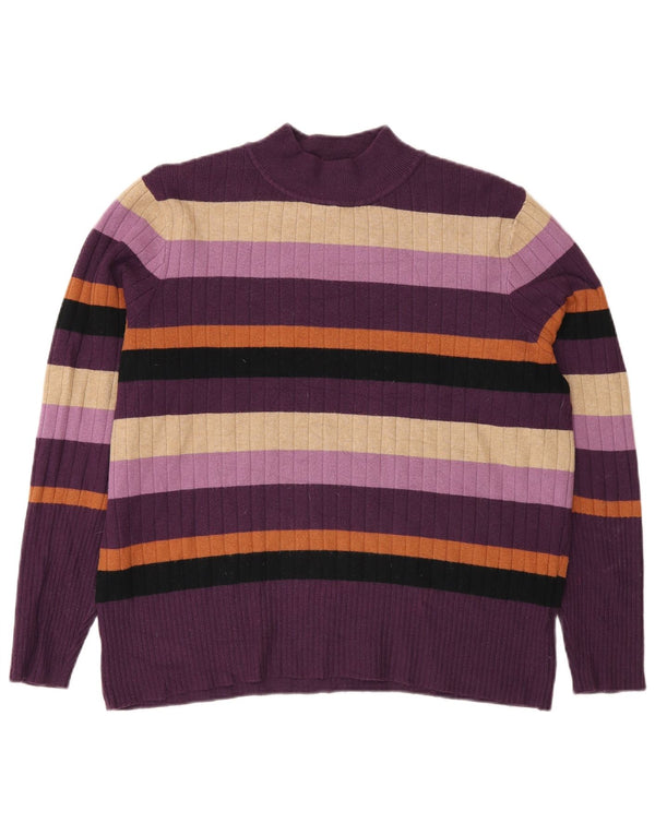 Marks & Spencer Pull col roulé pour femme UK 18 XL Violet rayé