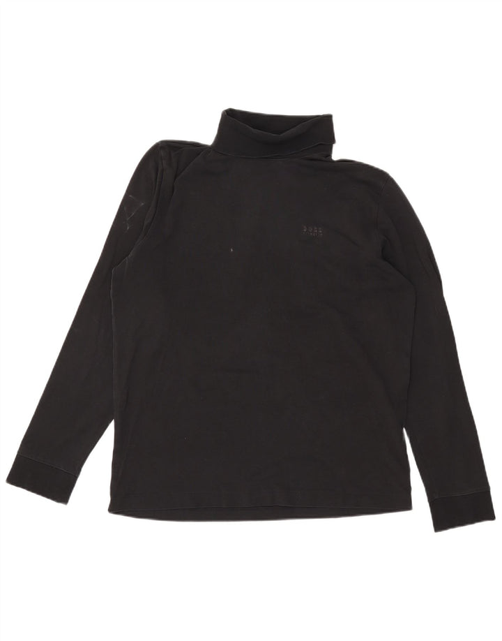 HUGO BOSS Haut à Col Roulé à Manches Longues Homme Noir Moyen Coton