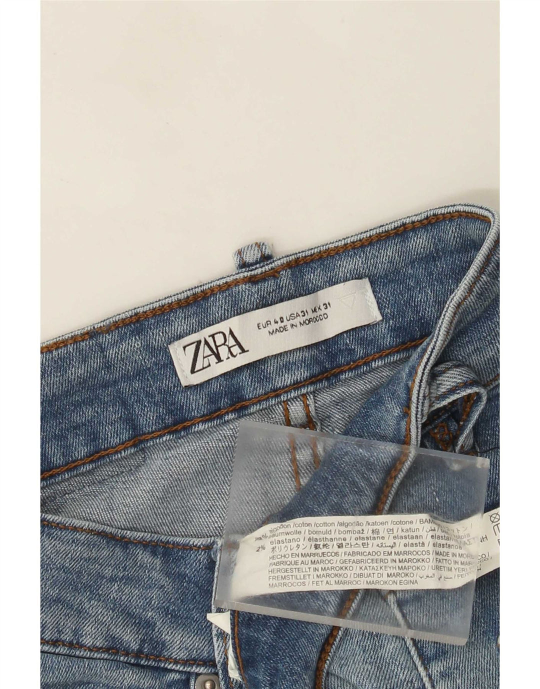 Zara Jean Slim Homme EU 40 Moyen W31 L30 Bleu Coton