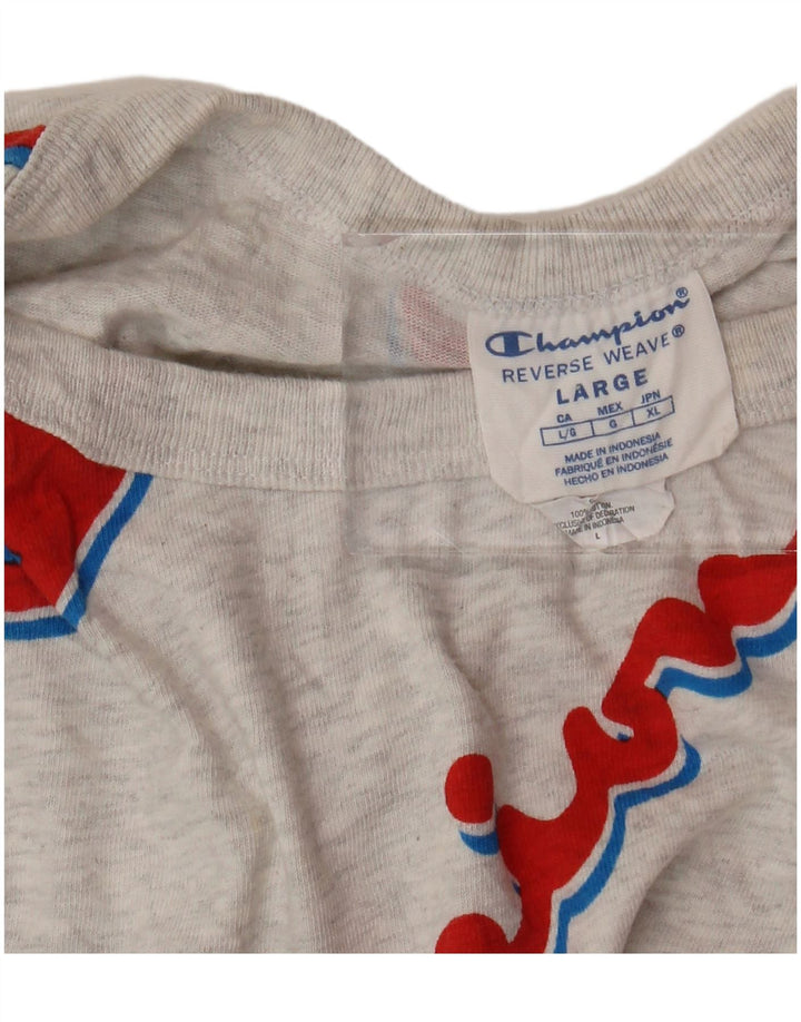 CHAMPION T-shirt court à tissage inversé pour femme UK 16 Large Gris