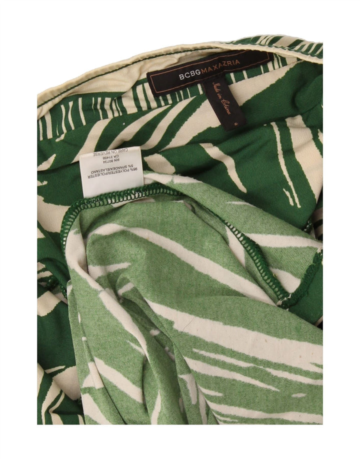 BCBGMAXAZRIA Womens Abstract Pattern Halter Dress UK 8 Small Green Vintage BCBGMAXAZRIA and Second-Hand BCBGMAXAZRIA from Messina Hembry 