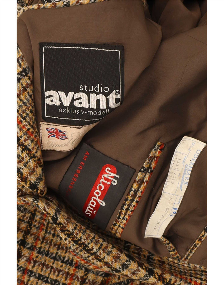 Avant Veste Blazer 2 Boutons Homme IT 54 2XL Laine à Carreaux Marron