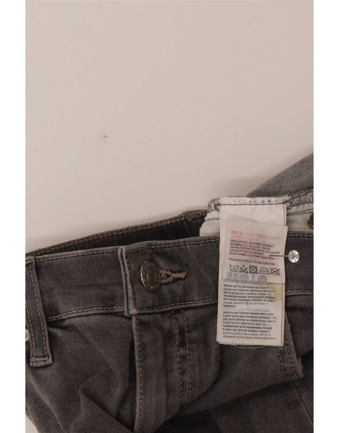 Topshop Jean slim effet vieilli W30 L26 en coton gris pour femme