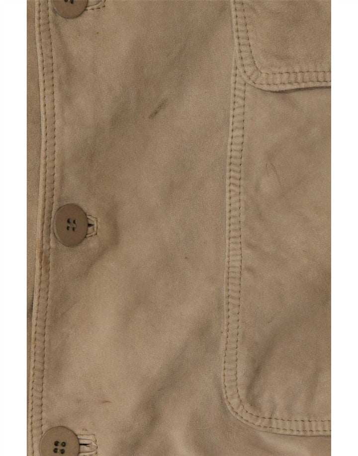 vintage Mens Suede Bomber Jacket UK 40 Grand Beige