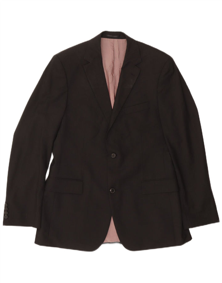 Hugo Boss Veste blazer à 2 boutons pour homme Taille 102 Grande laine noire