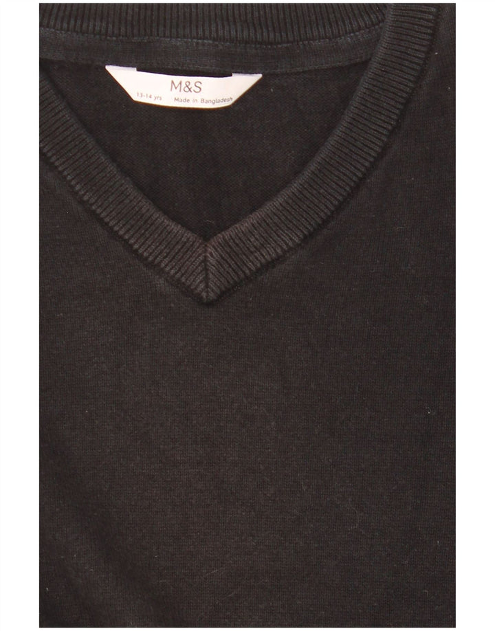 Marks & Spencer Pull col V pour garçon 13-14 ans Noir