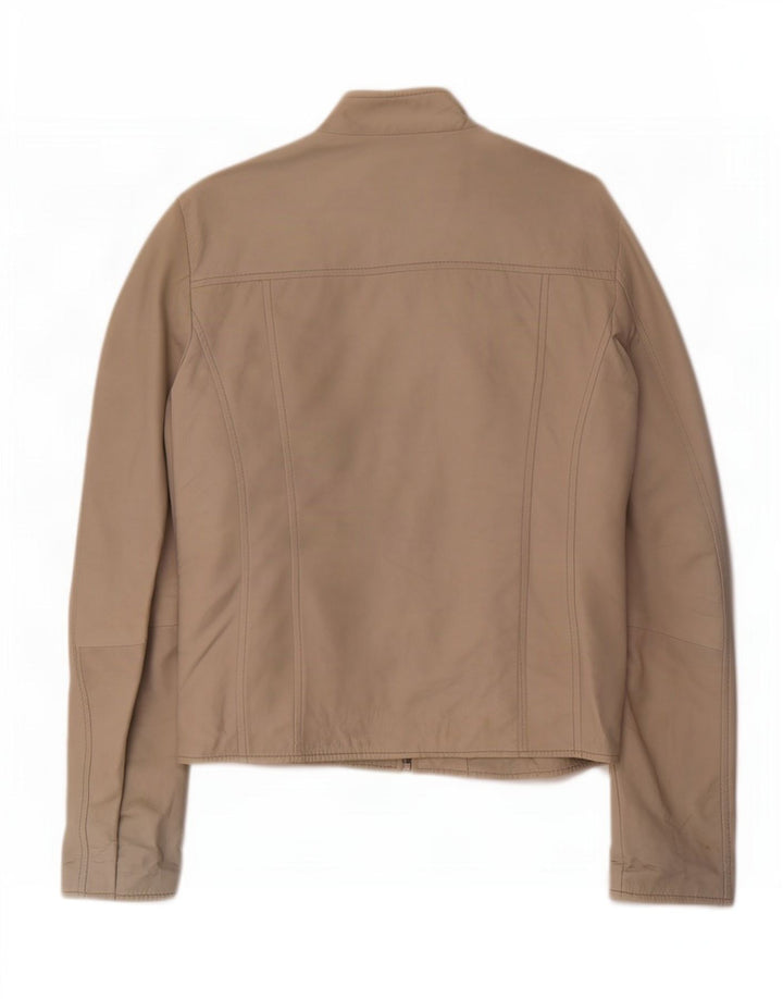 veste en cuir femme vintage IT 52 2XL Beige