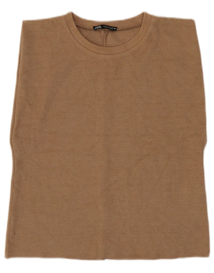 Zara Femme Débardeur UK 10 Petit Coton Marron