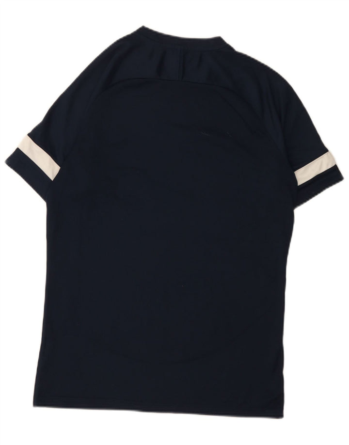 Nike Hommes Dri Fit T-Shirt Haut Bleu Marine Colorblock Polyester