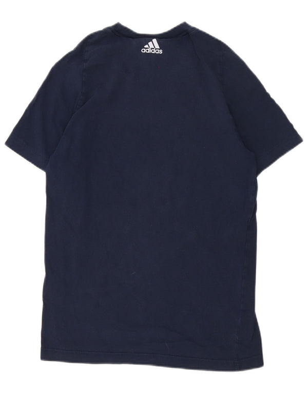 Adidas Mens Graphic T-Shirt Top XS Bleu Marine Coton