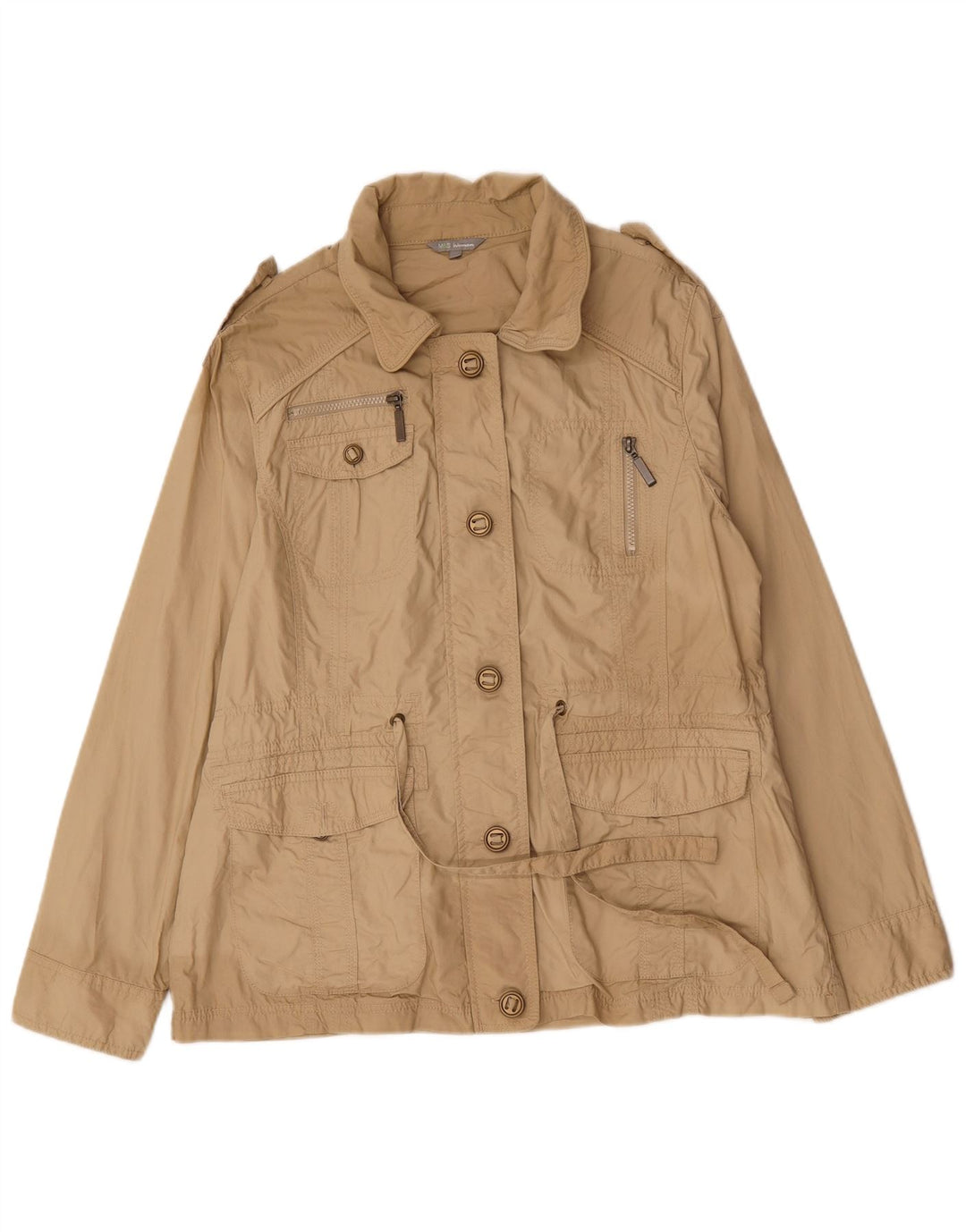 Marks & Spencer Veste utilitaire militaire pour femme UK 16 Grand coton beige