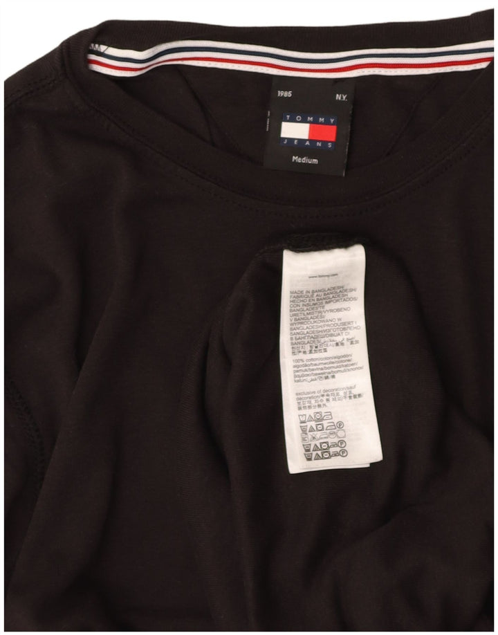 TOMMY HILFIGER Mens Top Long Sleeve Medium Black Cotton
