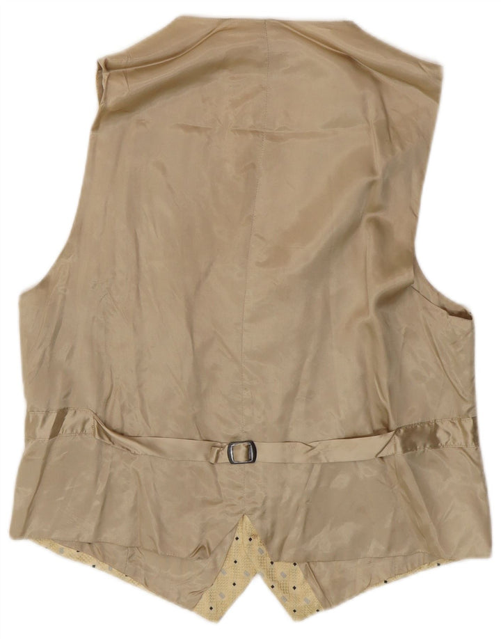 gilet homme vintage IT 50 Soie géométrique beige moyen