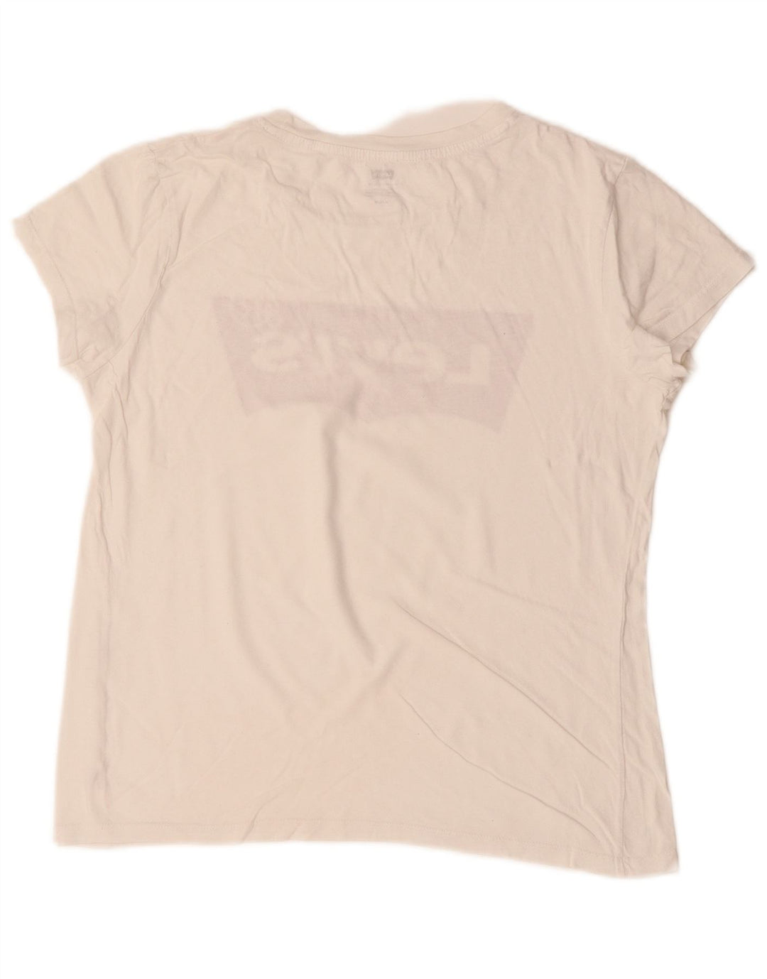 LEVI'S T-Shirt Graphique Femme UK 14 Coton Blanc Moyen