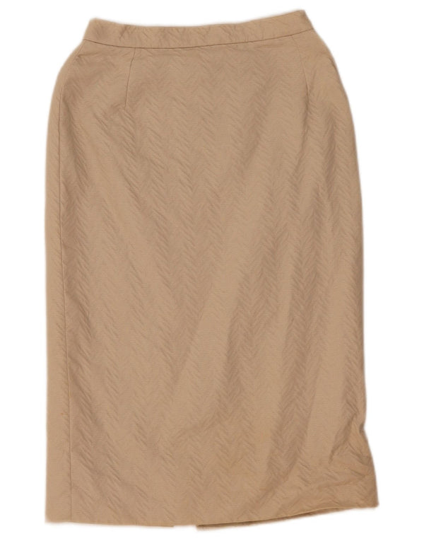 VINTAGE Jupe droite femme W27 petit chevron beige