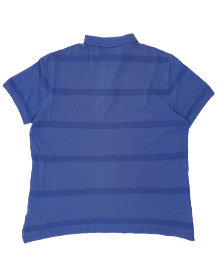 MASSIMO DUTTI Polo Homme 2XL Bleu Rayé