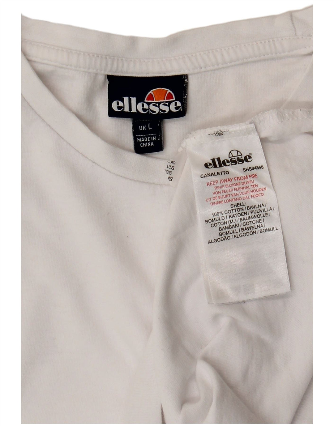 Ellesse T-Shirt Homme Haut Large Blanc Coton
