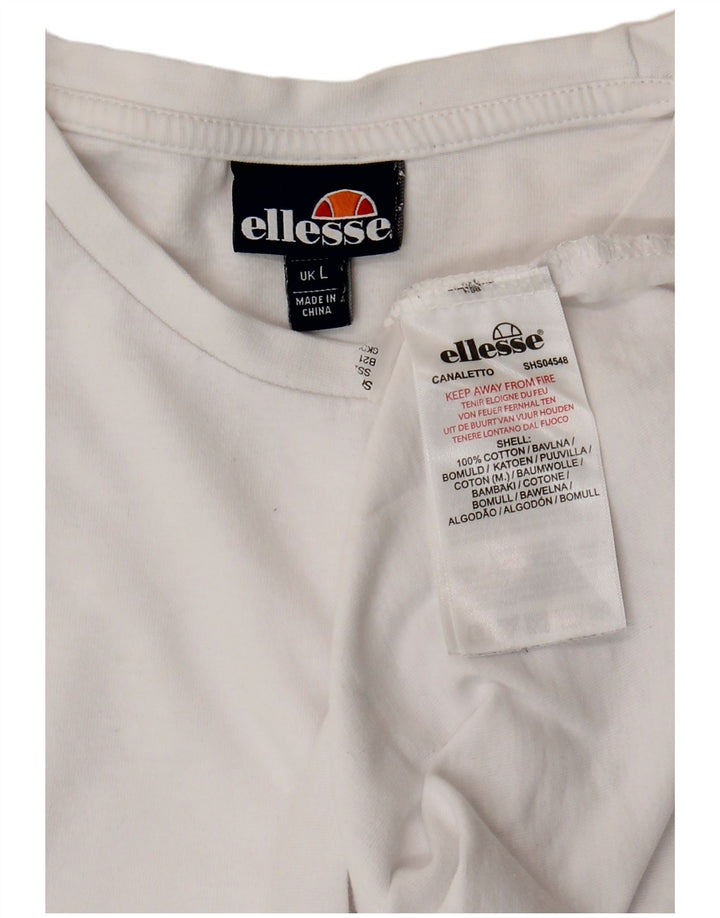 Ellesse T-Shirt Homme Haut Large Blanc Coton