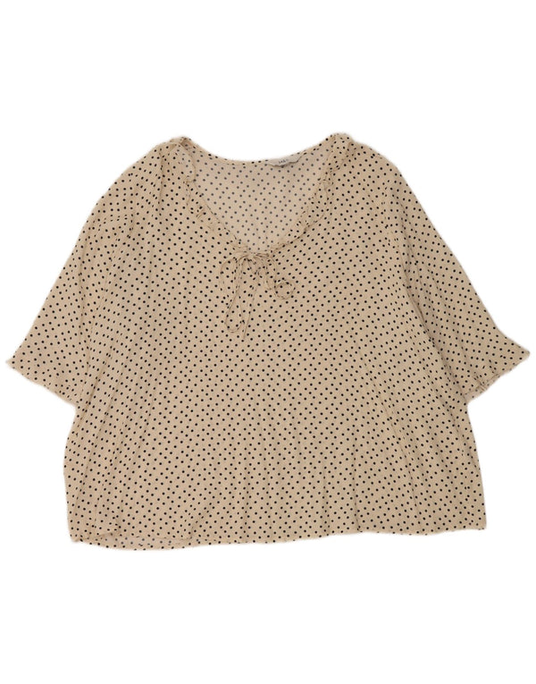Marks & Spencer Chemisier à volants sur le devant pour femme UK 18 XL Blanc cassé à pois