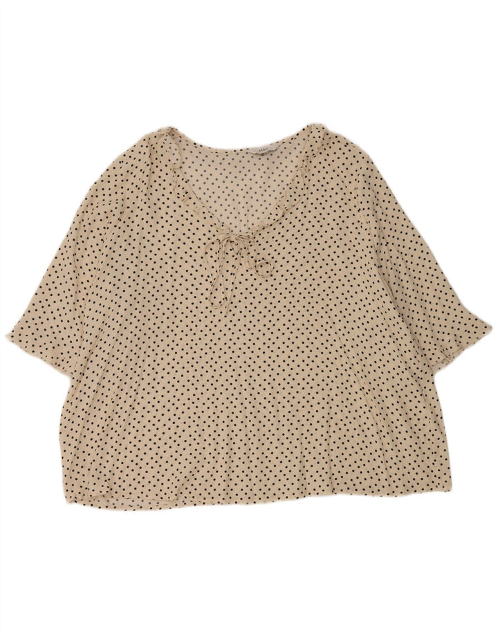Marks & Spencer Chemisier à volants sur le devant pour femme UK 18 XL Blanc cassé à pois