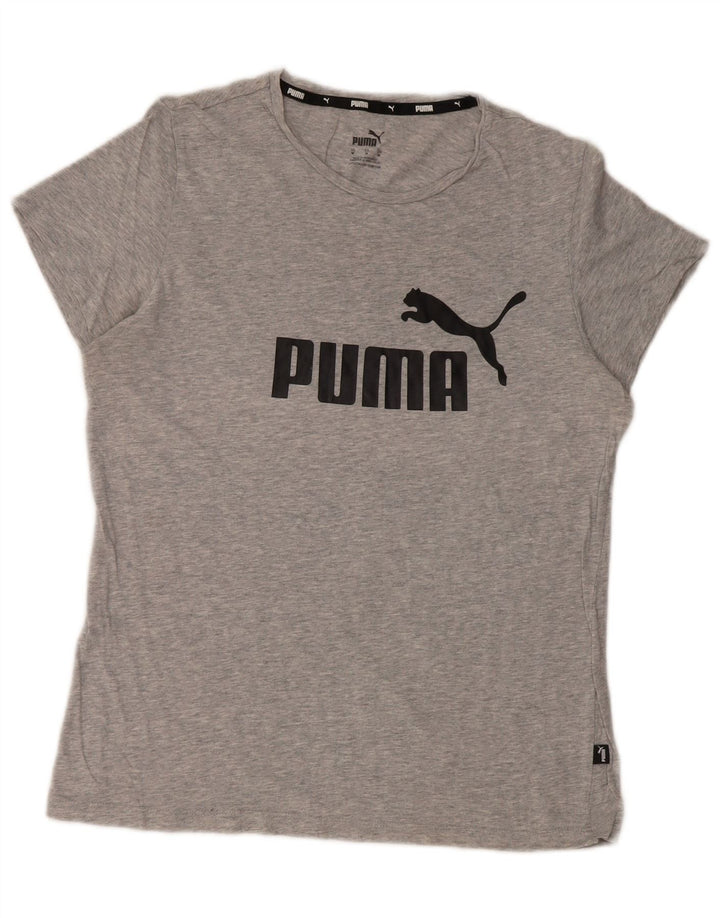PUMA T-shirt graphique pour femme UK 14 Gris moyen