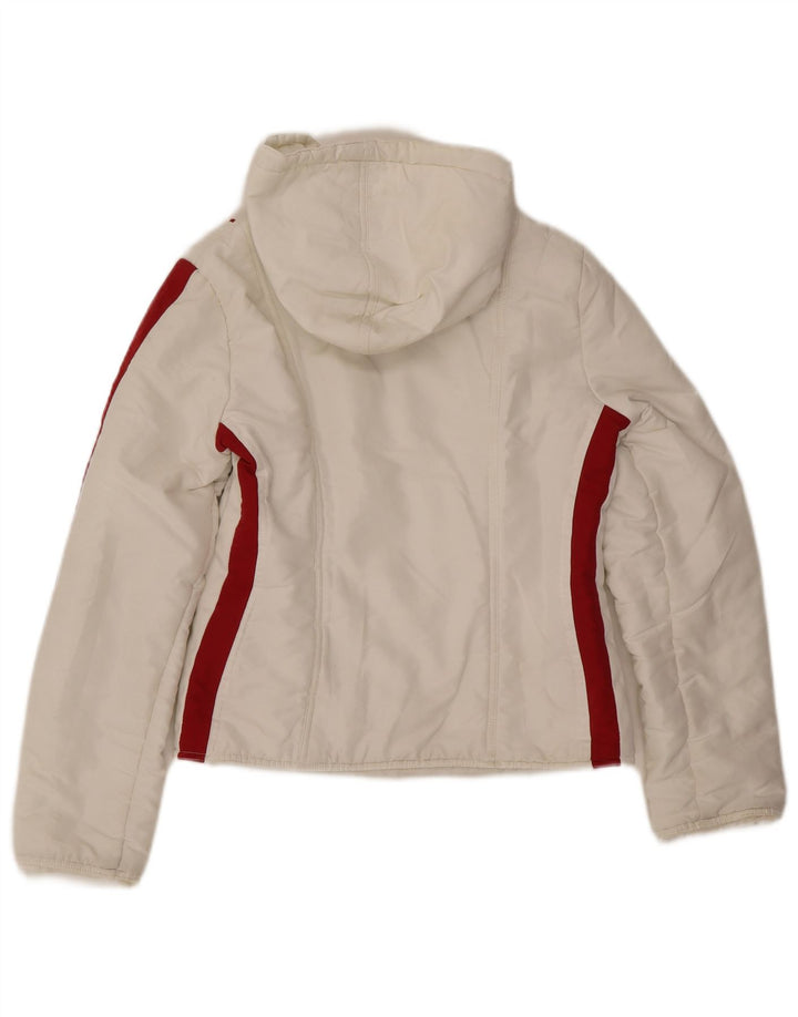 Karma Veste matelassée à capuche pour femme UK 10 Petit Blanc Colorblock Polyester