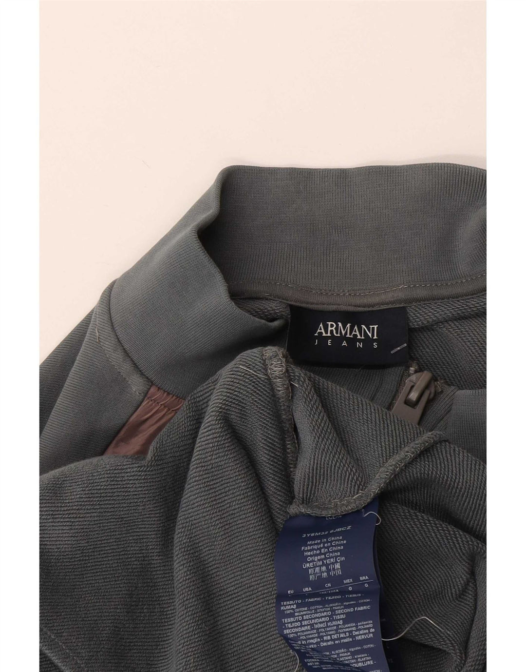 Armani Jeans Veste de survêtement pour femme UK 16 Large Gris Colorblock