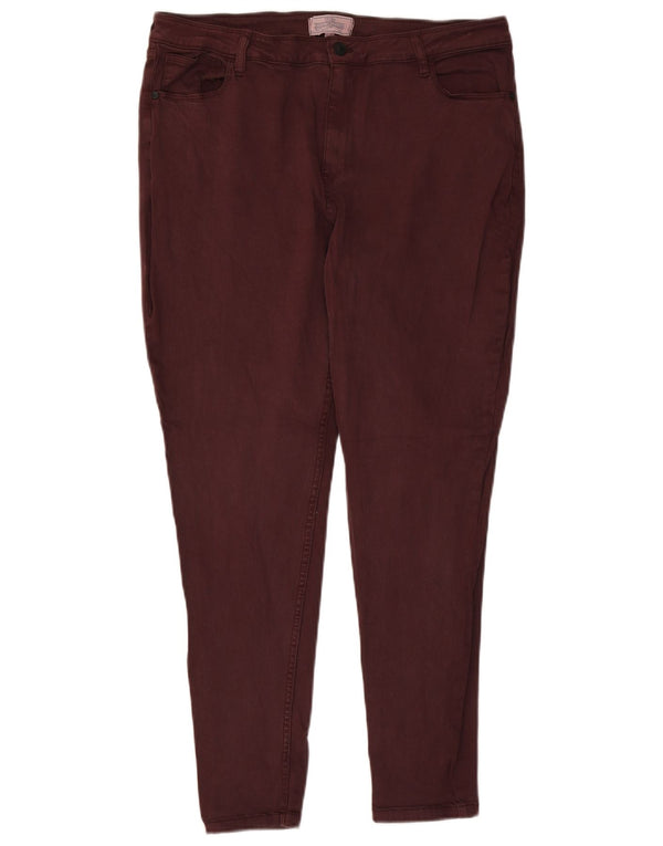 Fat Face Jean Jegging Taille Haute pour Femme UK 16 Large W34 L27 Coton Bordeaux