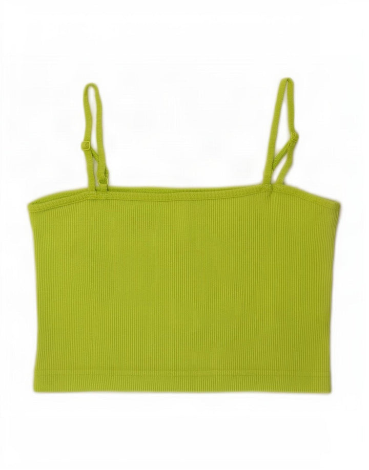 Nike Womens Crop Cami Top UK 8 Petit Vert Coton