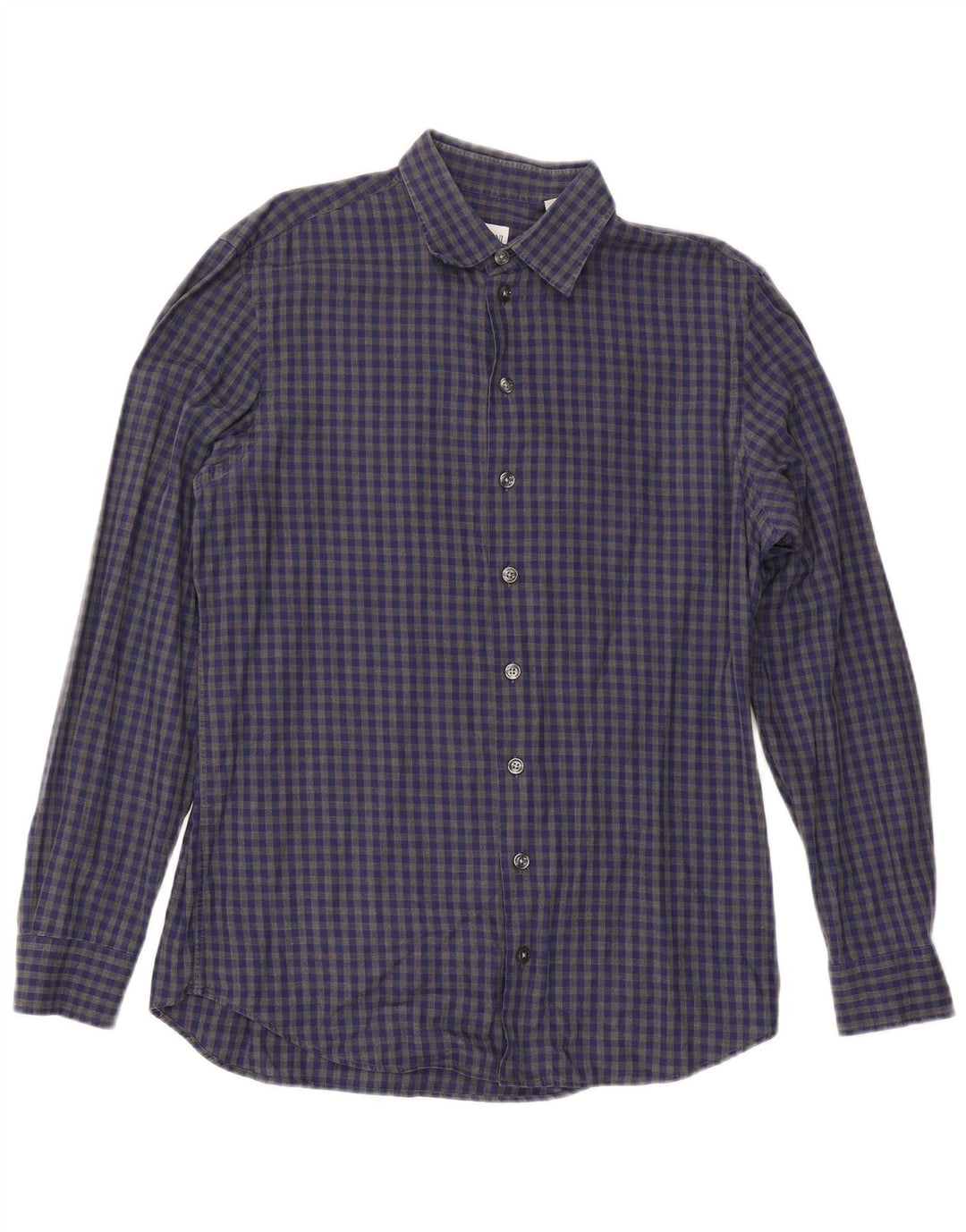 Armani Collezioni Chemise Homme Bleu Moyen Vichy Coton