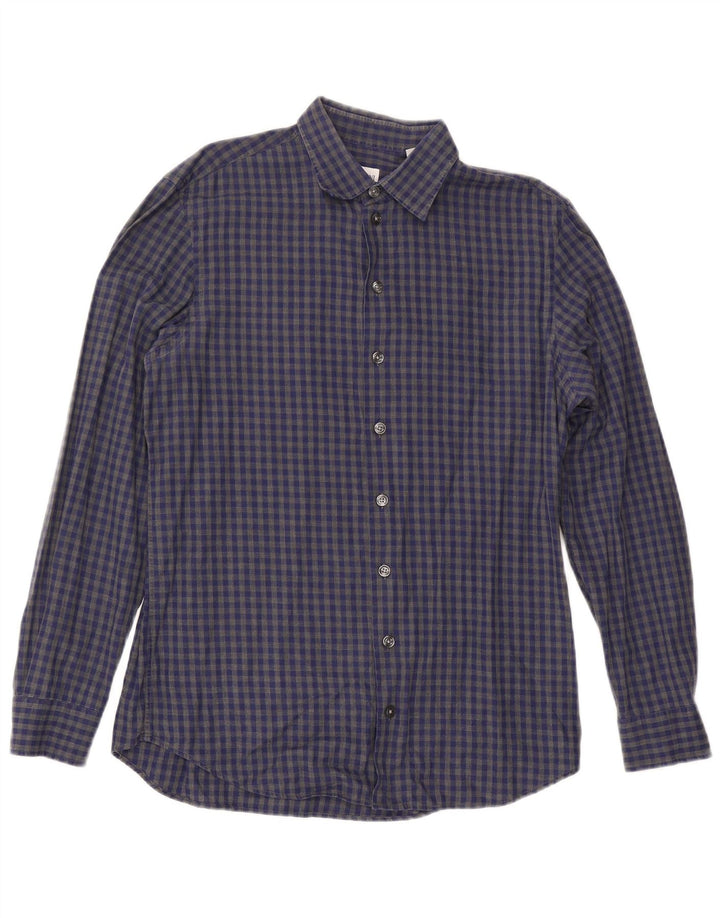 Armani Collezioni Chemise Homme Bleu Moyen Vichy Coton