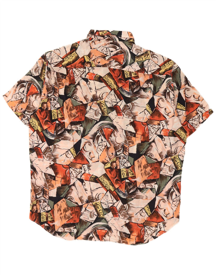 Chemise à manches courtes à motif abstrait pour hommes Vintage grande multicolore