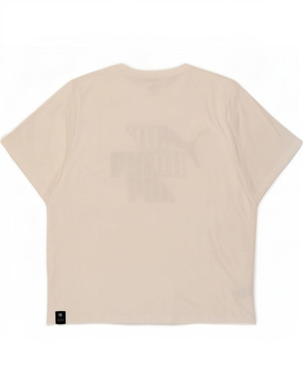 Puma T-shirt graphique pour homme 2XL Blanc Coton