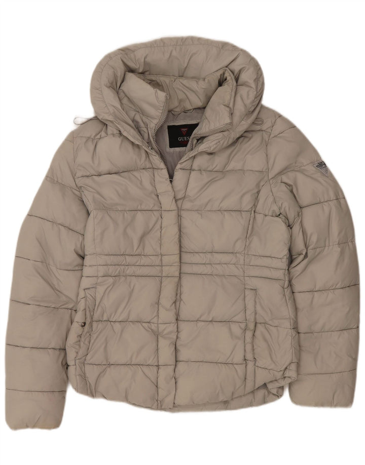 GUESS Veste matelassée pour femme UK 16 Large Beige Polyester