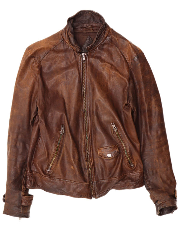 Be Edgy Veste en cuir pour homme UK 38 Cuir marron moyen