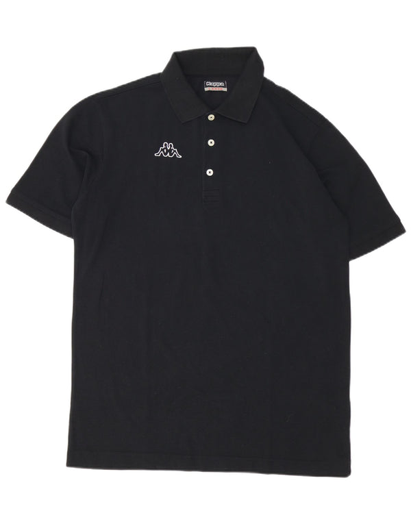Kappa Polo Graphique Homme Large Noir Coton